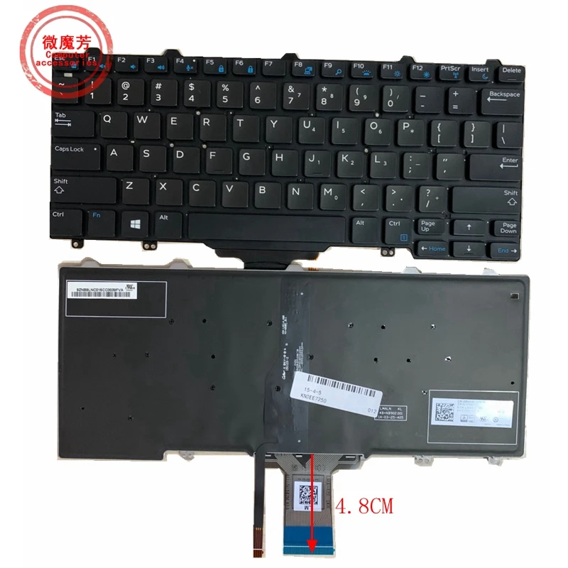 Tastiera Us Laptop Per Dell Latitude 5270 5290 E5250 Retroilluminata