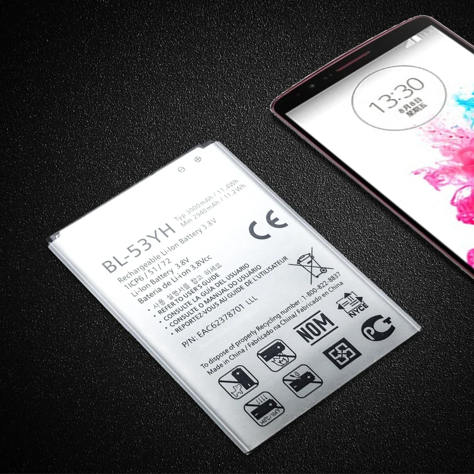 3000Mah Bl-53Yh Bl53Yh Bl 53Yh Batteria Di Ricambio Per Telefono Per Lg G3 400 F400K F460 F470 D830 D850 Vs985 D850 D852 D855 D859