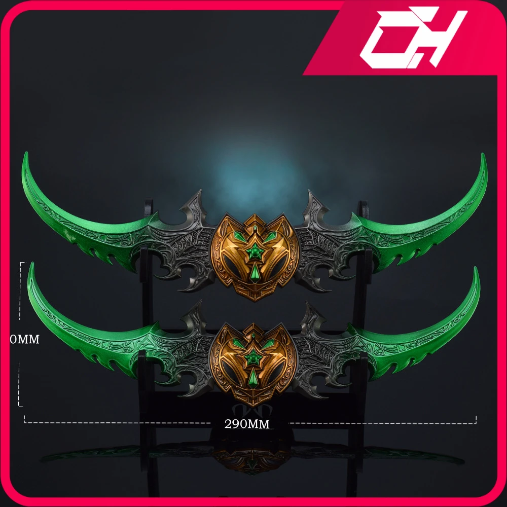 Warcraft Gioco Arma Warglaive Of Azzinoth Illidan 29Cm Metallo Anime Gioco Katana Samurai Spada Arma Modello Artigianato Giocattoli Regalo