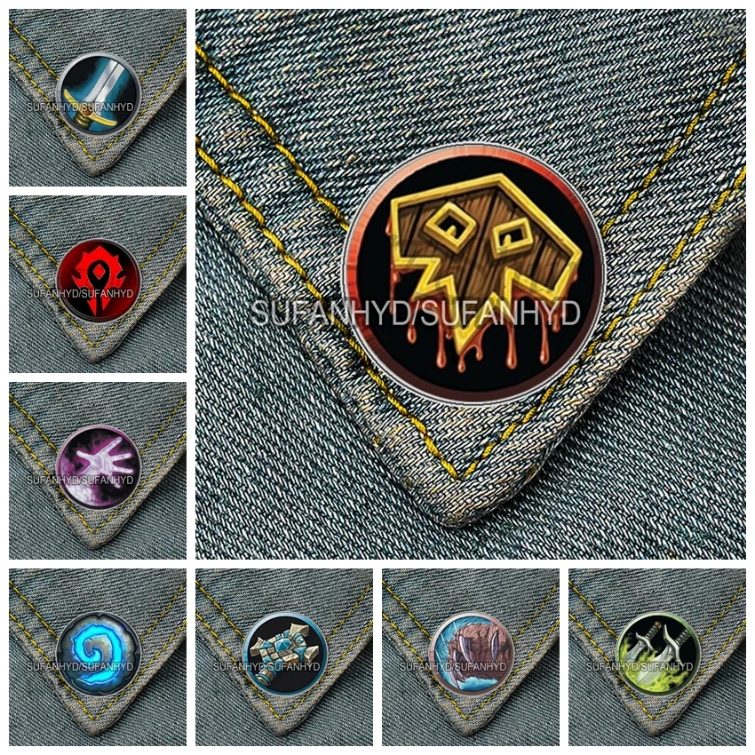Spilla Wow Di Nuova Moda In Acciaio Inossidabile World Of Warcraft Badge Glass Dome Warcraft Pins Regali Per Friend Game Player