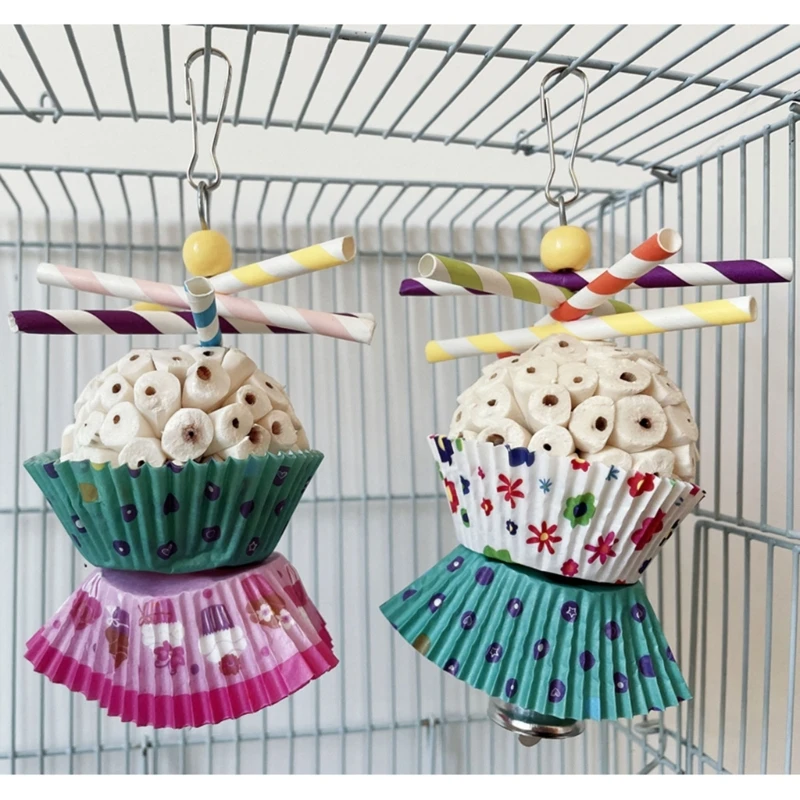 Giocattolo Per Uccelli Natural Sola Balls Cake Soft Chew Shredder Foraging Toy Per Pappagallo Budgies Parrocchetto Single Balls/Double Balls
