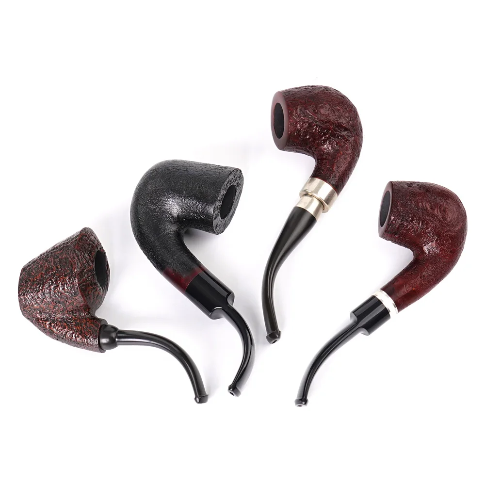 Regalo Da Uomo Classico Portasigarette Vintage Briar Wood Carving Pipe Tabacco Da Fumo