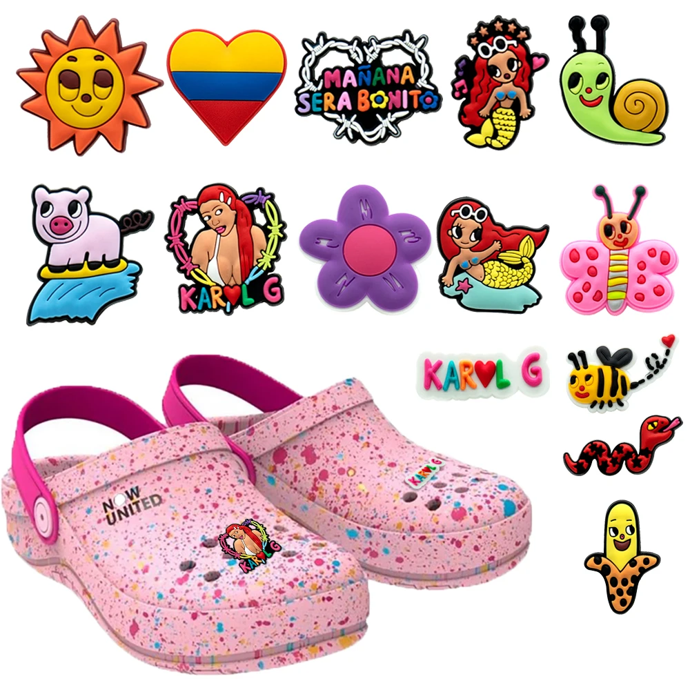 1 Pz Karol G Croc Charms Per Le Donne Ragazze Cute Croc Jeans Animali Sirena Fiori Farfalla Scarpa Charms Pantofole Decorazioni