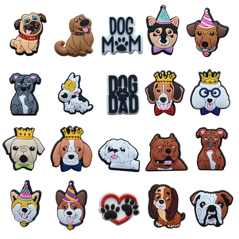 Nuovo Arrivo 1 Pz Cute Dog Birthday Croc Charms Pin Per Crocs Accessori Braccialetto Fai Da Te Braccialetto Bambini Adulti Bomboniere Regali