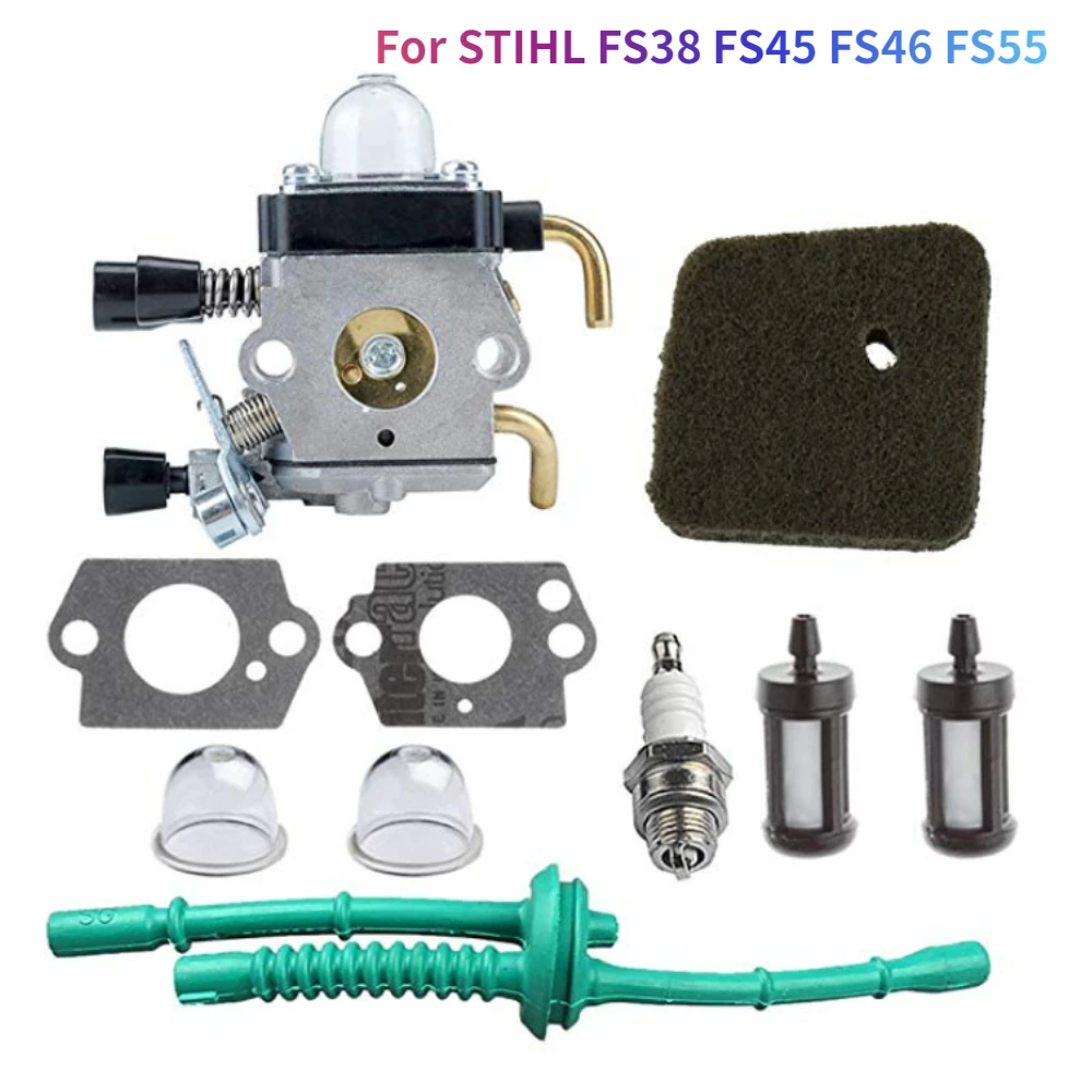 Carburatore C1Q-S97 Con Kit Tappi Filtro Aria Per Stihl Fs38 Fs45 Fs46 Fs55 Carburatore Fs-38 Fs 45 46 Fs-55 Hl45 Hl45Z Hl45Dz