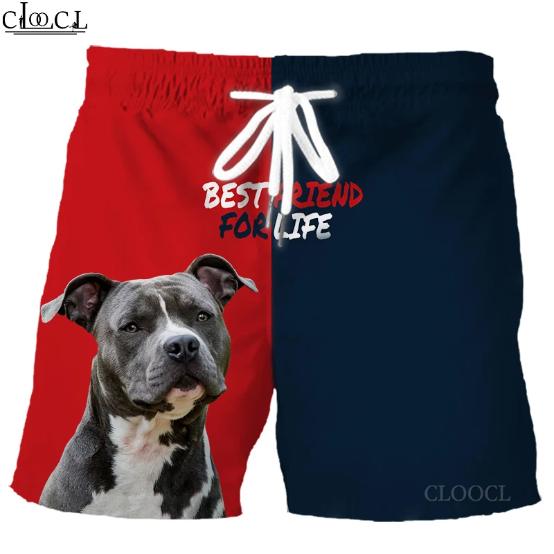 Cilocl Amstaff Best Friend For Life 3D Print Fashion Men Shorts Summer New Harajuku Hip Hop Leisure Beach Shorts Drop Shipping