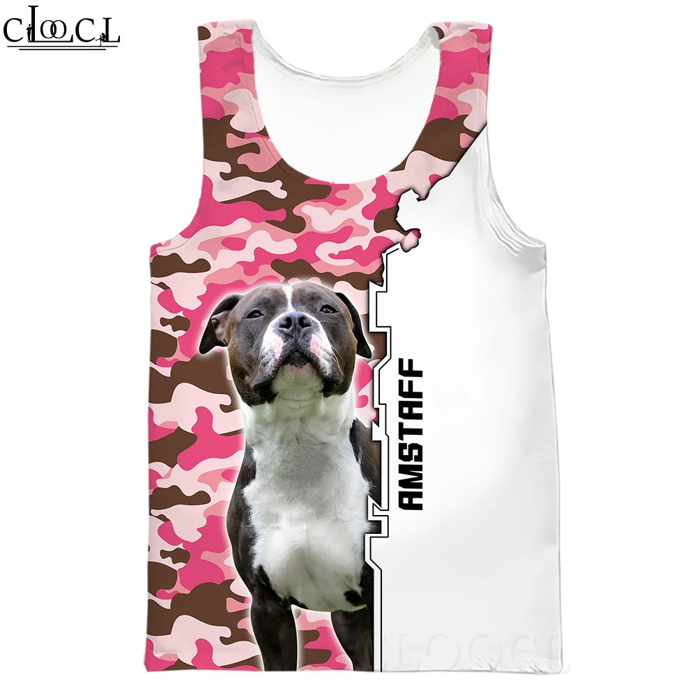 Canotte Da Uomo Amstaff Dog 3D Graphics Animal Vest Abbigliamento Casual Fashion Outdoor Fitness Senza Maniche Fashion Style Tops