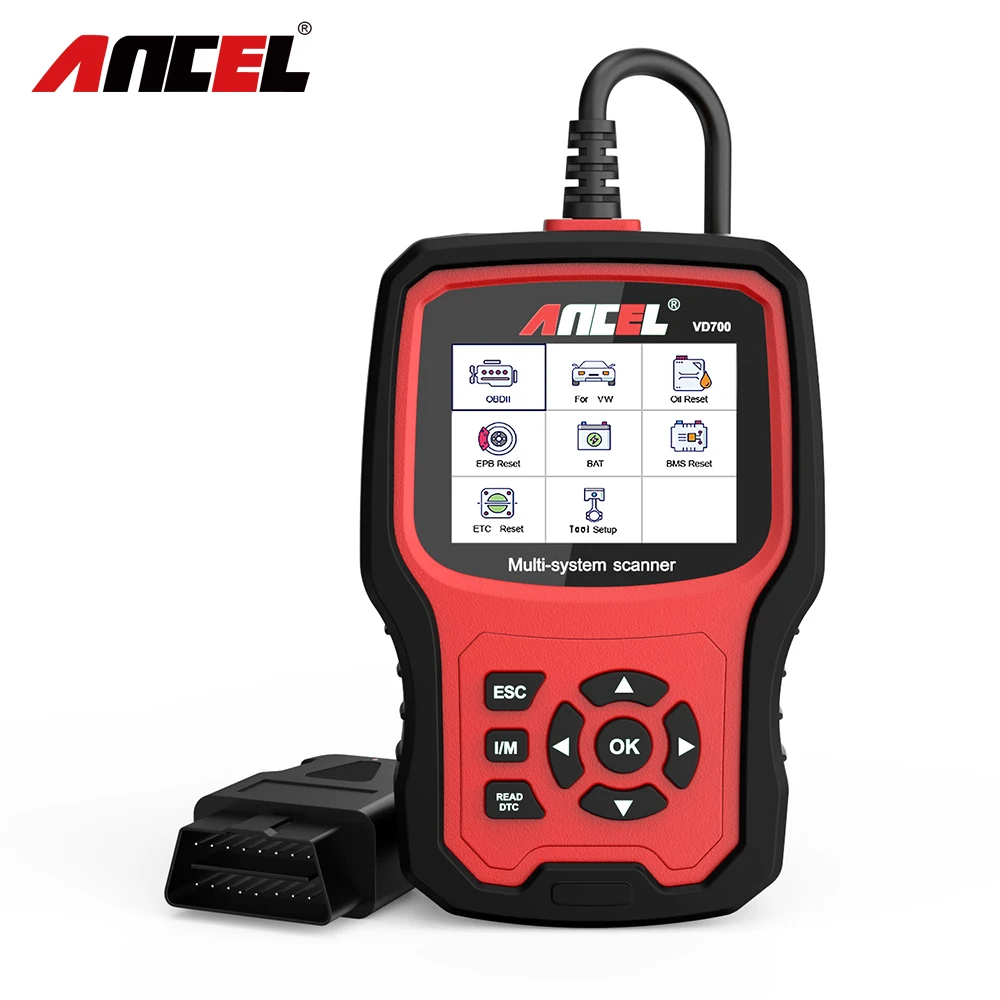 Ancel Vd700 Obd2 Scanner Strumento Diagnostico Per Auto Air Bag Strumento Di Ripristino Tutto Il Sistema Completo Scanner Obd2 Olio Multifunzionale Se