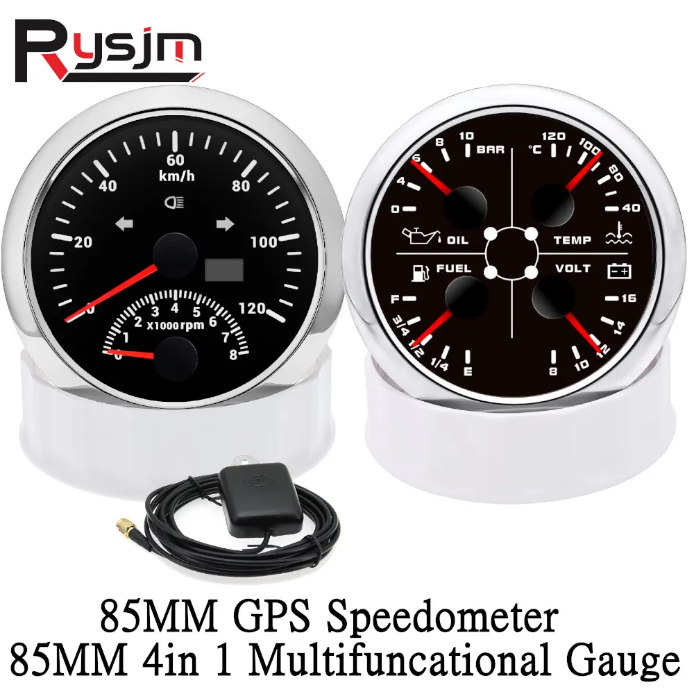 Hd 85Mm 120 Km/H 160 Km/H 200 Km/H Tachimetro Gps Tachimetro Digitale Tachimetro + 4 In 1 Pressione Dell'Olio Temperatura Dell'Acqua Volt Carburante G