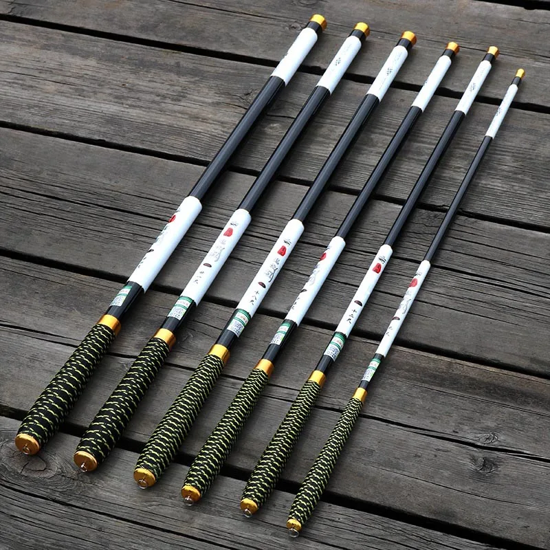 Canna Da Pesca 2.7M-7.2M Ultralight Hard Carbon Fiber Carp Feeder Stream Pole Telescopico Portatile Da Viaggio All'Aperto Attrezzatura D'Acqua Dolce
