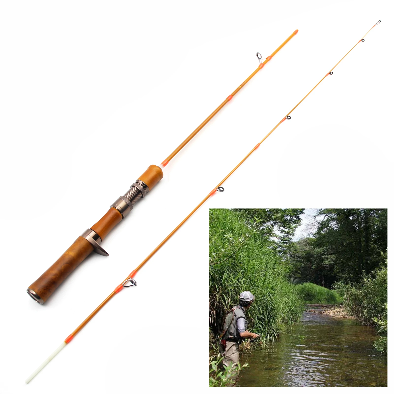 1.4M Ul Slow Spinning Casting Lure Rod 1.5-8G Lure Canne Ultraleggere Ultra Light Solid Tips Trota Stream Fishing Pole Pesca