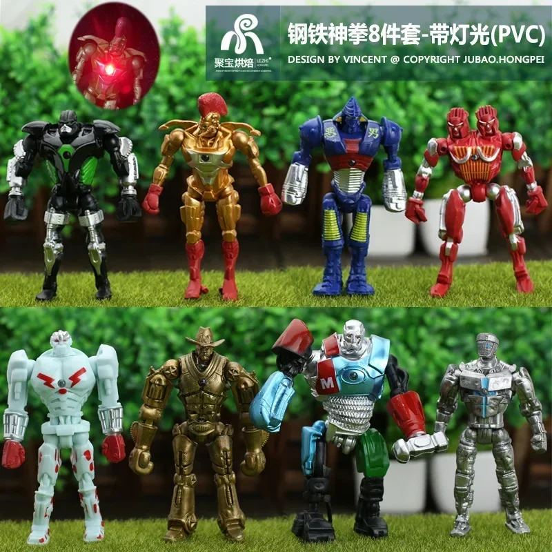 8 Pz/Set Real Steel Action Figure Toy Atom Movie Zeus Twin Cities Midas Robot Pvc 13Cm Anime Non-Jakks Robot Toys Regalo Di Natale
