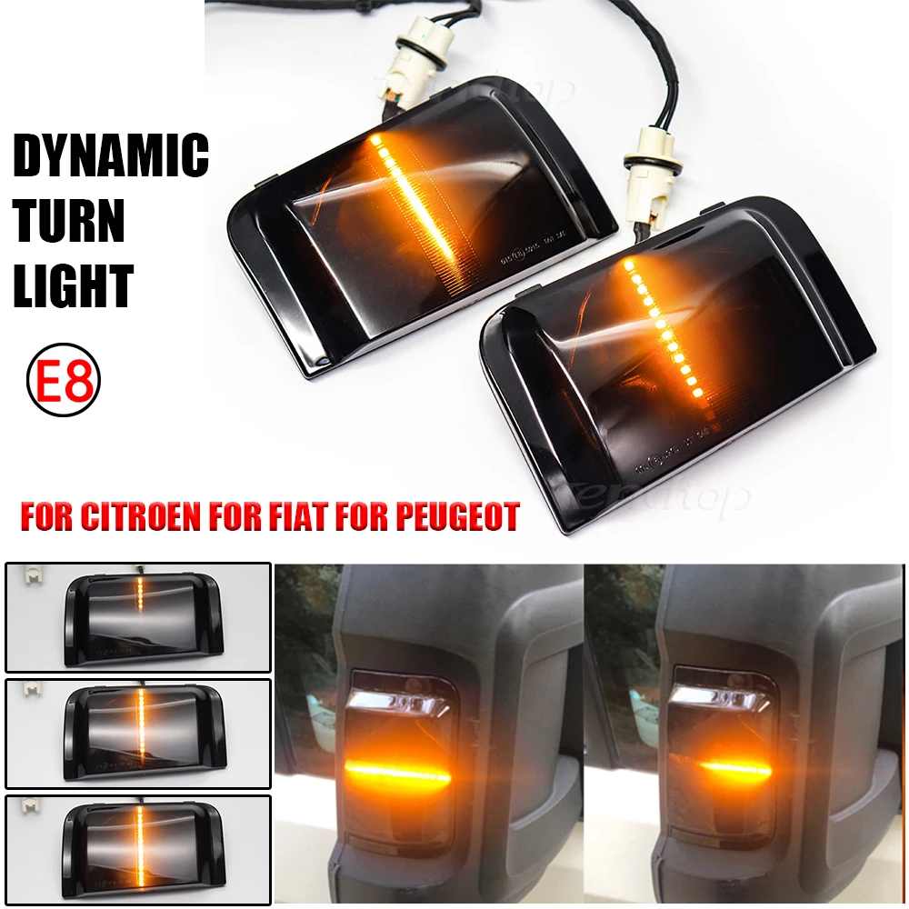 Dynamic Blinker Led Indicatore Di Direzione Scorrevole Luci Specchietto Laterale Indicatore Lampeggiante Lampada Per Peugeot Boxer Fiat Ducato Citroen