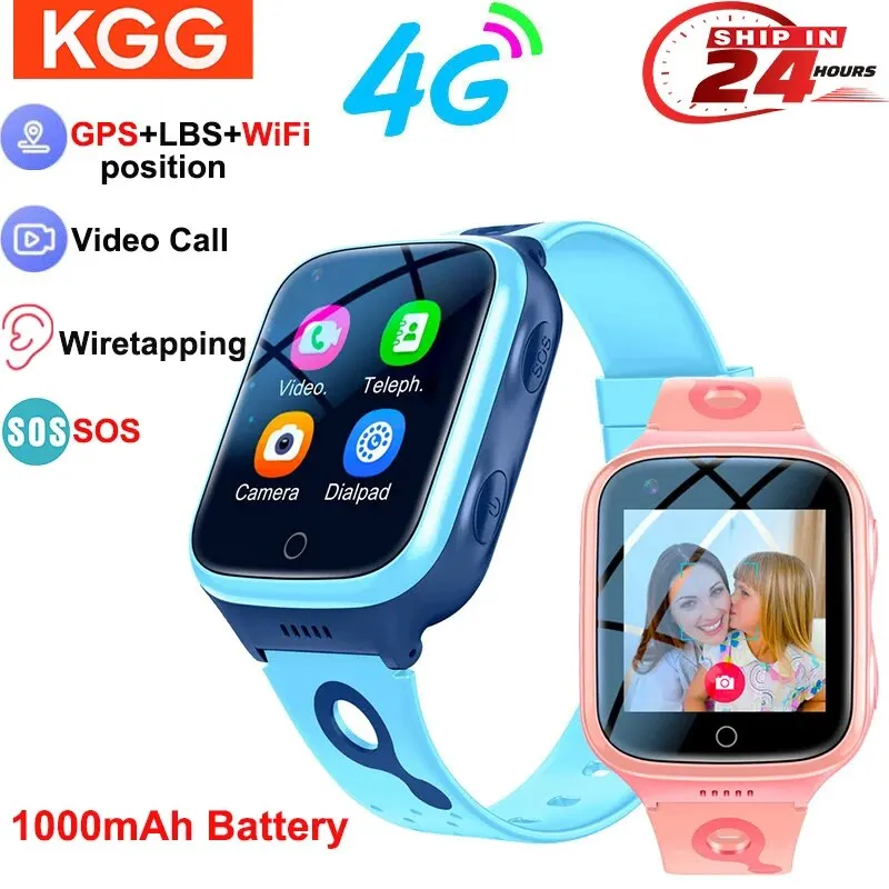 New Kids 4G Smart Watch Gps Wifi Phone Watch 1000Mah Video Call Tracker Posizione Sos Call Back Monitor Regali Per Bambini Smartwatch