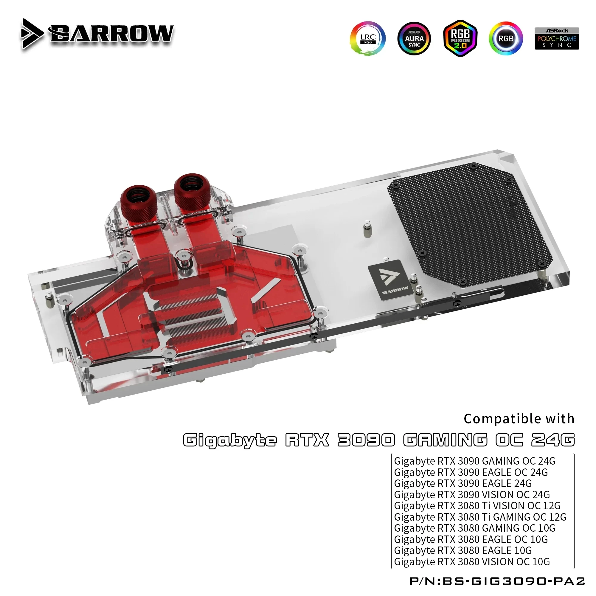 Carriola Video Cards Water Cooler Bs-Gig3090-Pa2 Gigabyte 3090/3080 Gaming Eagle Vision Oc Gpu Block Pc Liquid Cooling Building