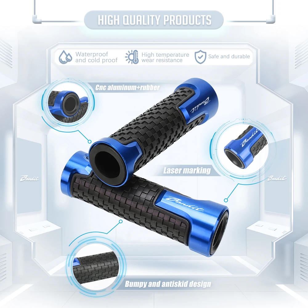 7/8"22Mm Motorcycle Anti-Slip Handle Bar Handlebar Grips For Suzuki Bandit 1250 250 400 600 S 650 Gsf650 Bandit 1200 Bandit250