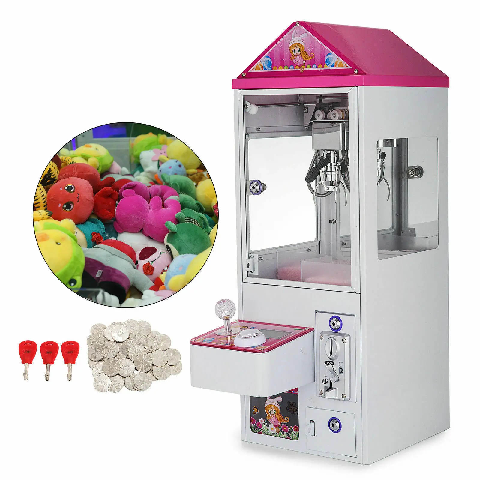 Mini Claw Crane Machine Candy Toy Grabber Catcher Carnival Charge Play Mall 110V/220V
