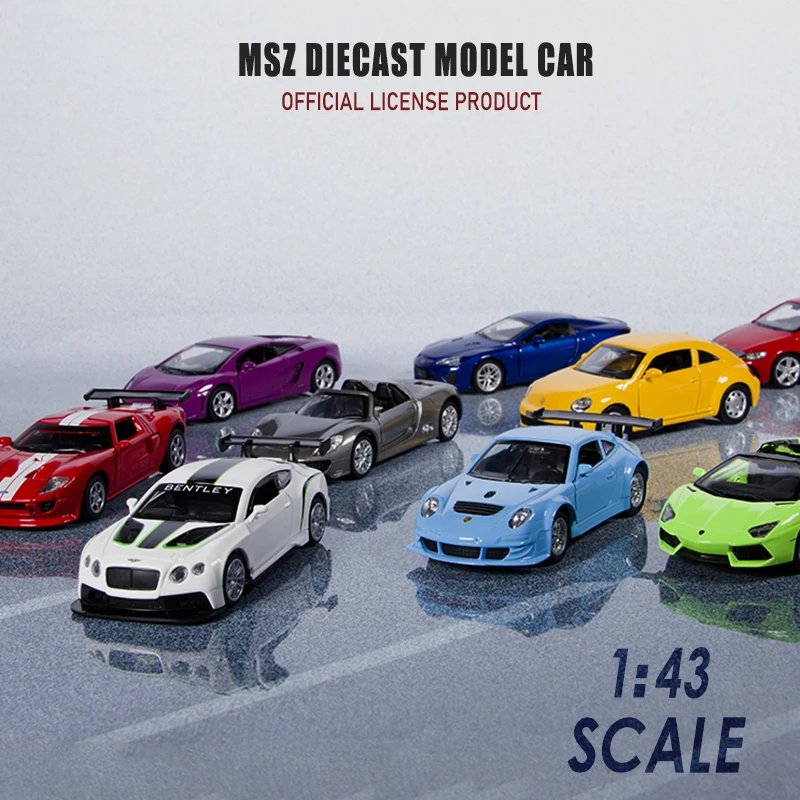 Msz Miniatura 1/43 Alloy Diecast Pull Back Open Doors Model Cars Diecast Collection Vehicles Toy  Birthday Present Toys For Kids