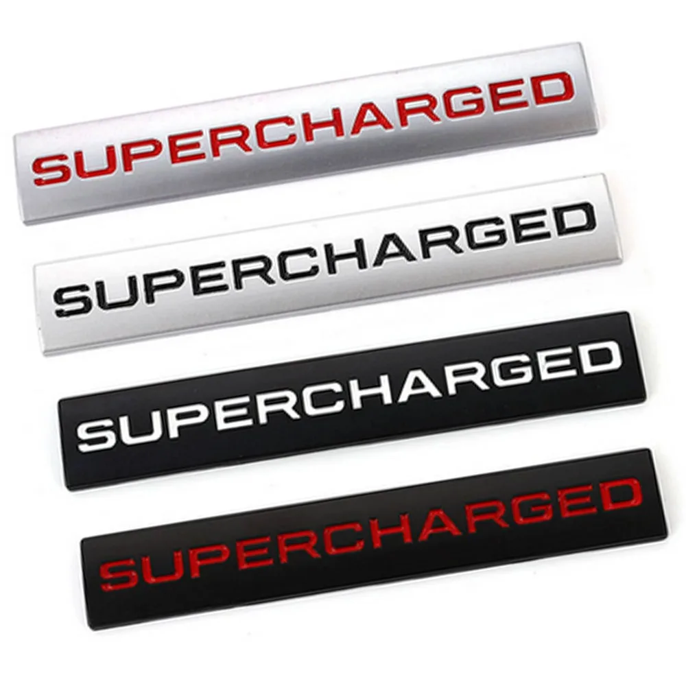 Logo Sovralimentato Lettering Style Car Emblems Badge Sticker Per Land Range Rover Audi A3 A4 A5 A6 Q3 Q5 Q7 Rs S3 S4 S5 S6 S8