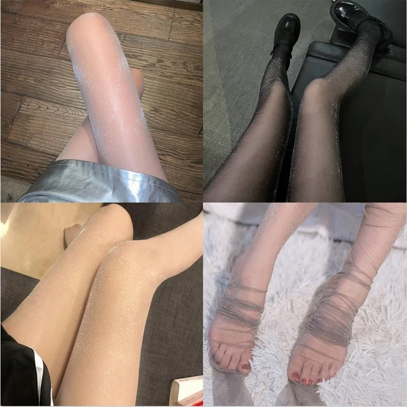1 Pz Trasparente Ultrasottile Donne Sexy Collant Mulheres Meias Brilhantes Collant Brilho Collants Calze Sottili Biancheria Intima