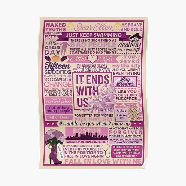 Finisce Con Noi Colleen Hoover Poster Picture Home Funny Vintage Decoration Print Art Decor Pittura Murale Moderno Senza Cornice