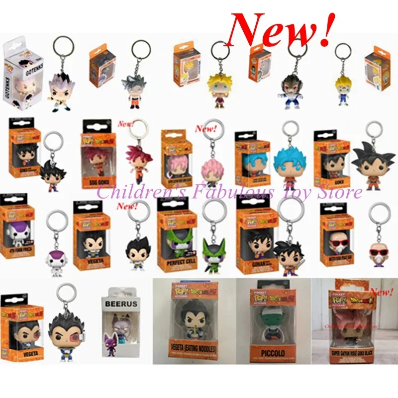 Nuovi 20 Stili Funko Japanese Amine Dragon Ballz Gotenks Beerus Vegeta Goku Portachiavi Collezione Modello Giocattoli Per Bambini Regalo Pop