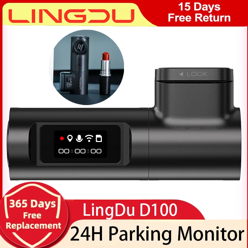 Lingdu D100 Dash Cam Per Auto 2K Dash Cam Con Gps Wi-Fi Visione Notturna Wdr Modalità Di Parcheggio Registrazione In Loop G-Sensor 150 ° Grandangolare