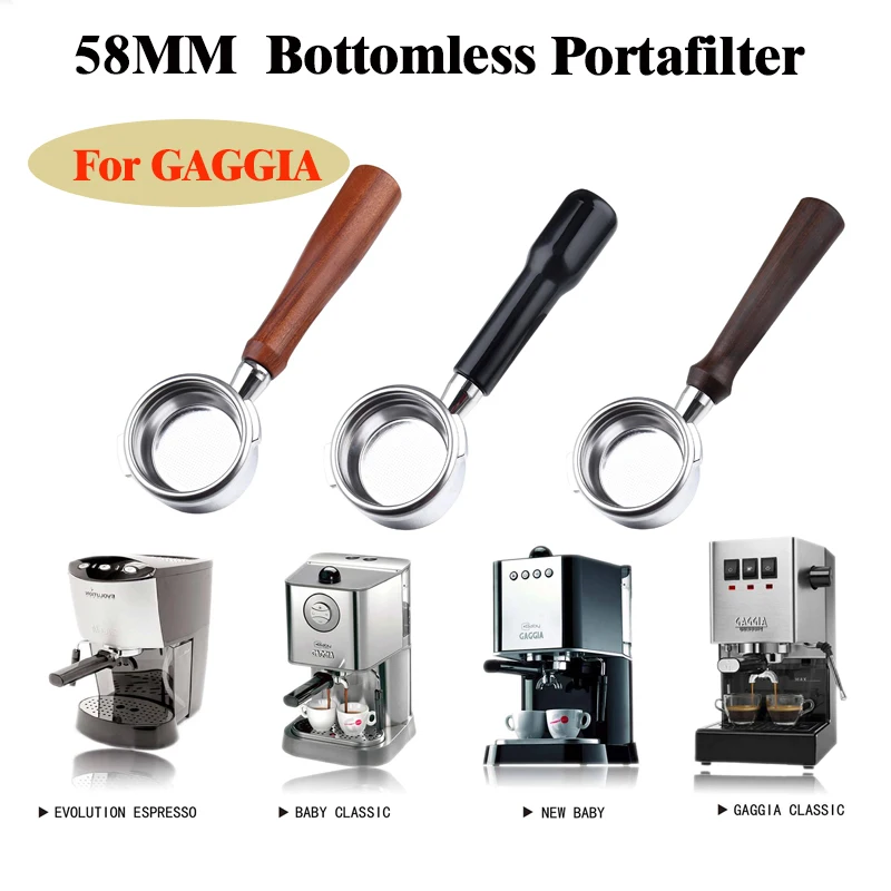 Portafiltro Senza Fondo Per Caffè Da 58Mm Per Gaggia Classic Pro New Baby Espresso Machine Naked Portafilter Basket Accessori