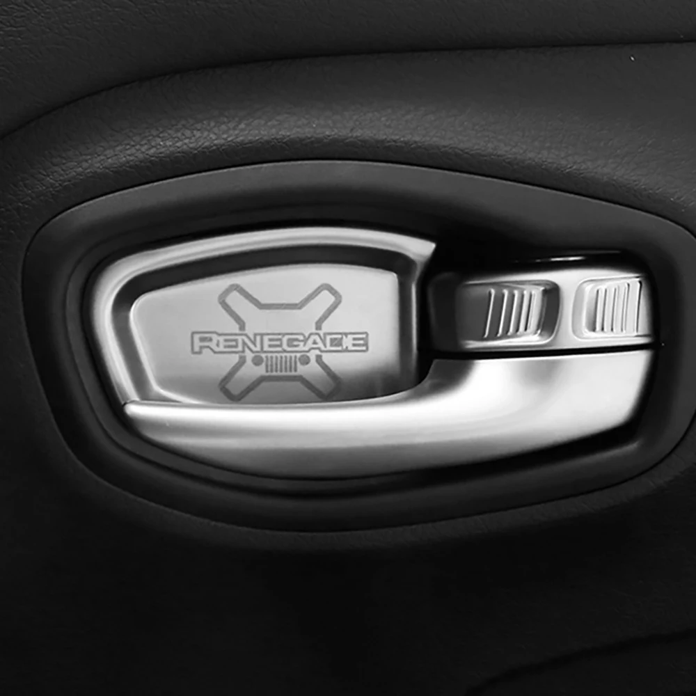 2015-2022 Per Jeep Renegade Interior Door Handle Cap Trim Cover Modanatura Metallo Cromato