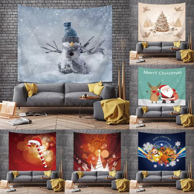 Weihnachten Gobelin Schneeflocken Elch Weihnachten Baum Babbo Natale Dekoration Hmissen Tuch Schlafzimmer Nacht Hintergrund Wand A