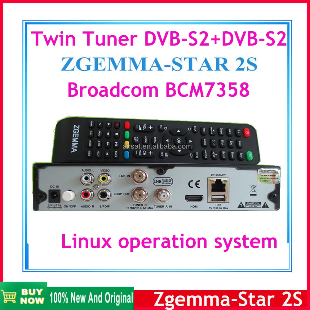 Originale Super Sale Zgemma-Star.2S Linux Hdtv Ricevitore Mheg-4 H.264 Twin Tuner Dvb-S2 + Dvb-S2 Decoder Digitale Ricevitore Satellitare