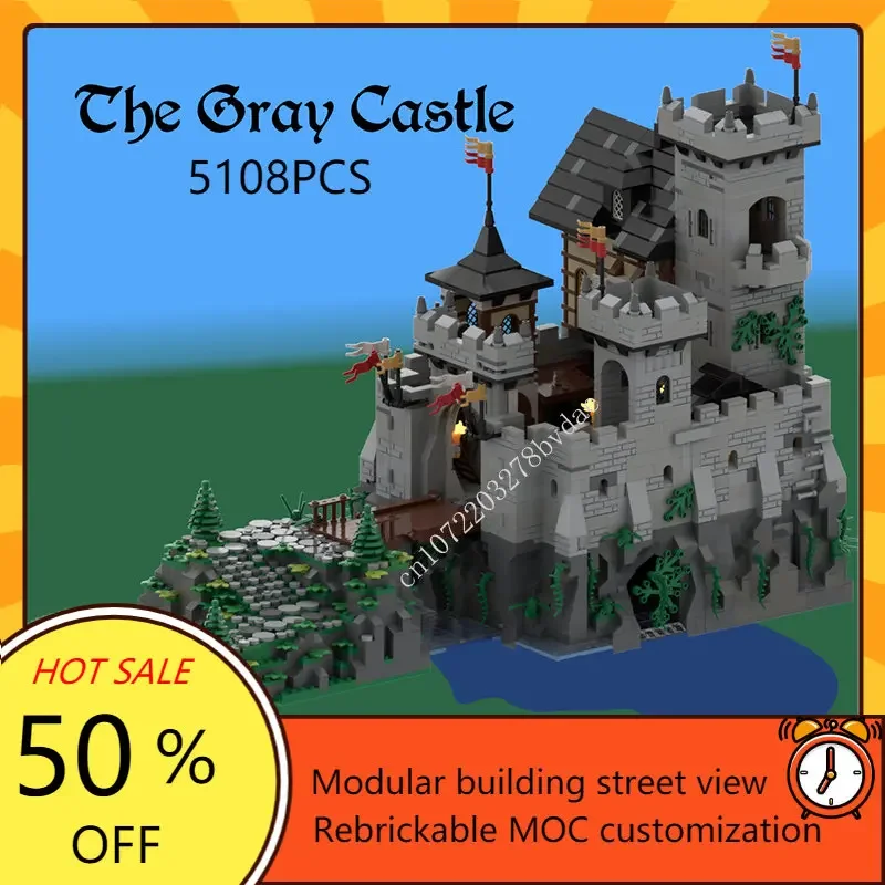 5108Pcs Castello Di Pietra Medievale Moc Architettura Medievale Creativa Castello Modello Building Blocks Architettura Assemblaggio Giocattoli Modello
