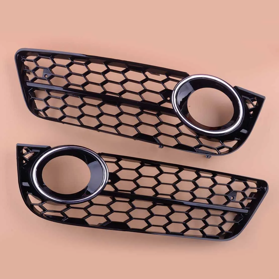 1 Pair Honeycomb Mesh Lower Standard Bumper Fog Light Lamp Grill Grille Cover Fit For Audi A5 Coupe 2009 2010 2011 8T0807681