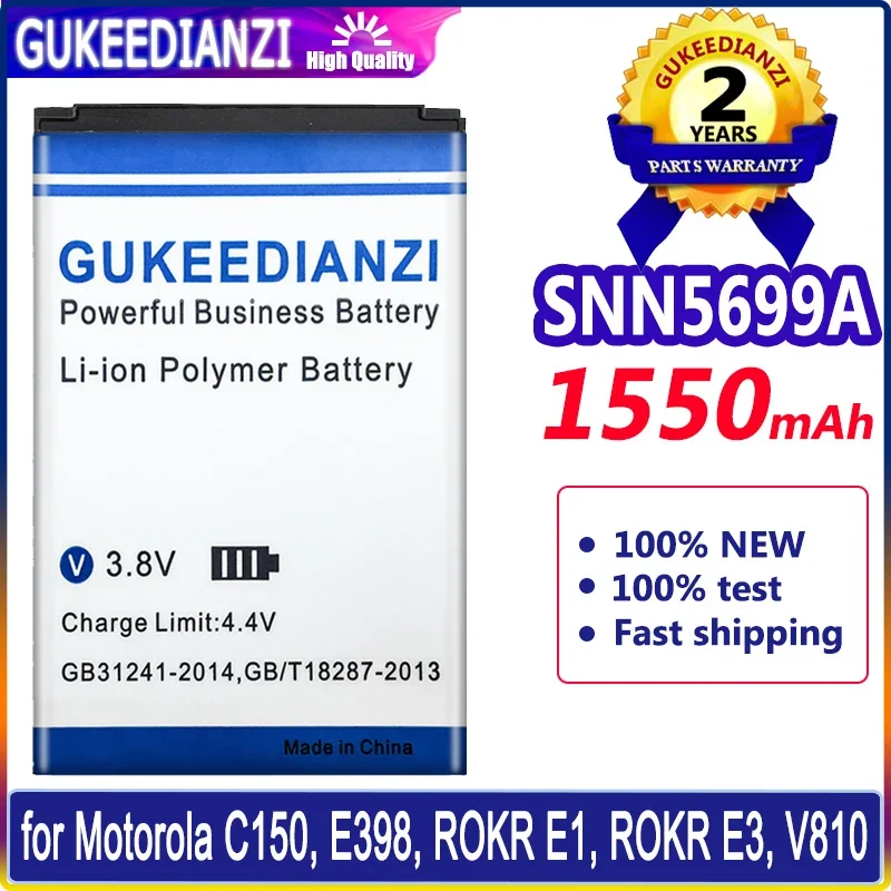Batteria 1550Mah Gukeedianzi Snn5699A Per Telefono Motorola Moto C150 E398 Rokr E1 Rokr E3 V810 Batteria Di Alta Qualità
