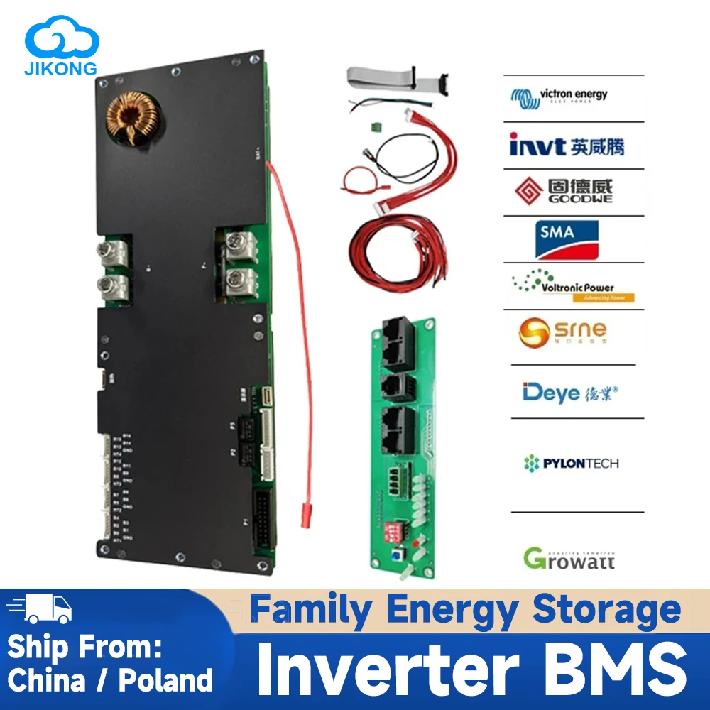 Jikong Smart Inverter Bms Active Balance Corrente 8S 16S Lifepo4/Li-Ion/Lto Per Growatt Deye Inverter Family Energy Storage Board