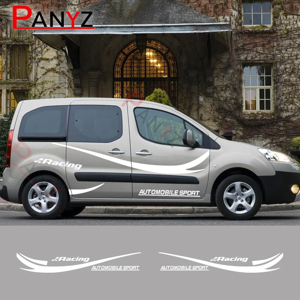 8 Pezzi Adesivi Laterali Per Portiera Dell'Auto Per Peugeot Partner Camper Cargo Van Parts Tuning Accessori Auto Linea Grafica Decalcomanie In Vinile
