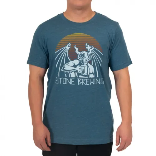 Stone Brewing Gargoyle Archetype T Shirt Blu Maniche Lunghe O Corte