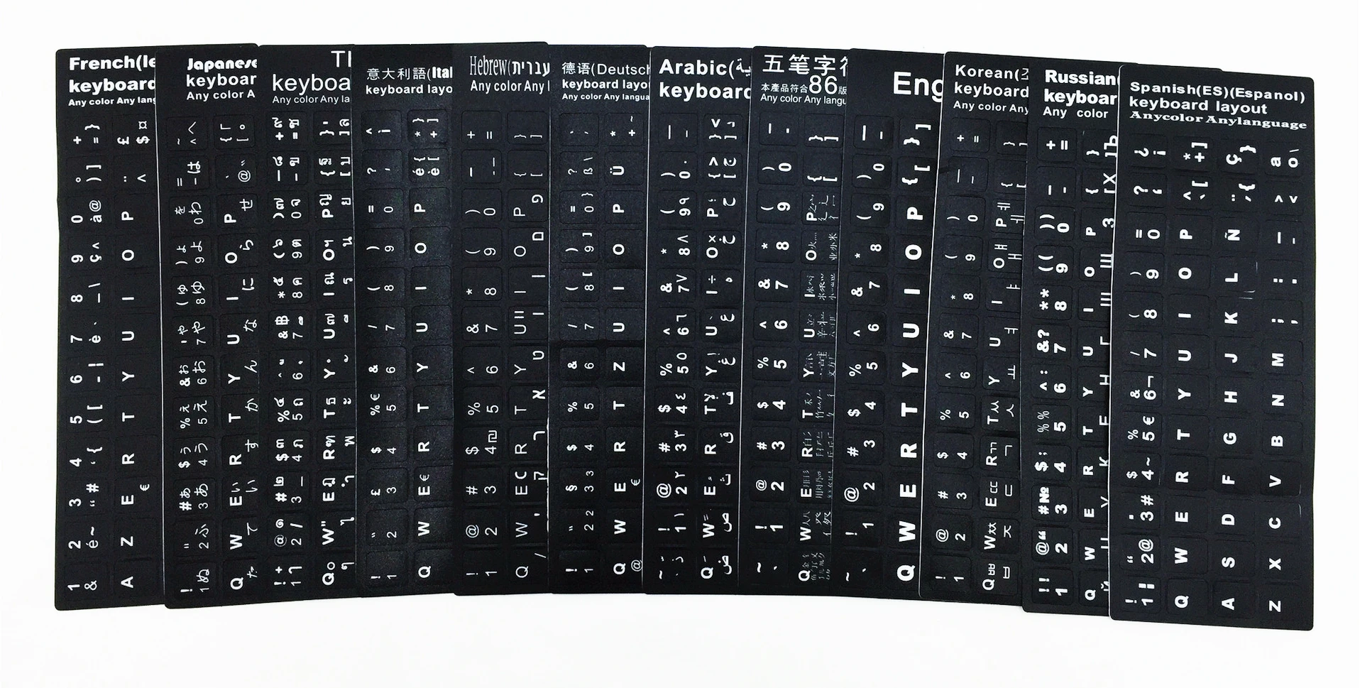 Spagnolo Italiano Turco Ebraico Tailandese Coreano Tedesco Arabo Francese Portoghese Stati Uniti Russo Giapponese Slovenia Tastiera Keycap Sticker