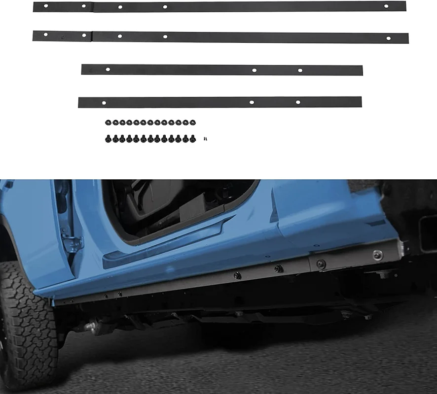 Bronco Minigonne Laterali Pannelli A Bilanciere Guard Pinch Weld Covers Compatibile Con Accessori Ford Bronco 6A Generazione 2021 + 4 Porte