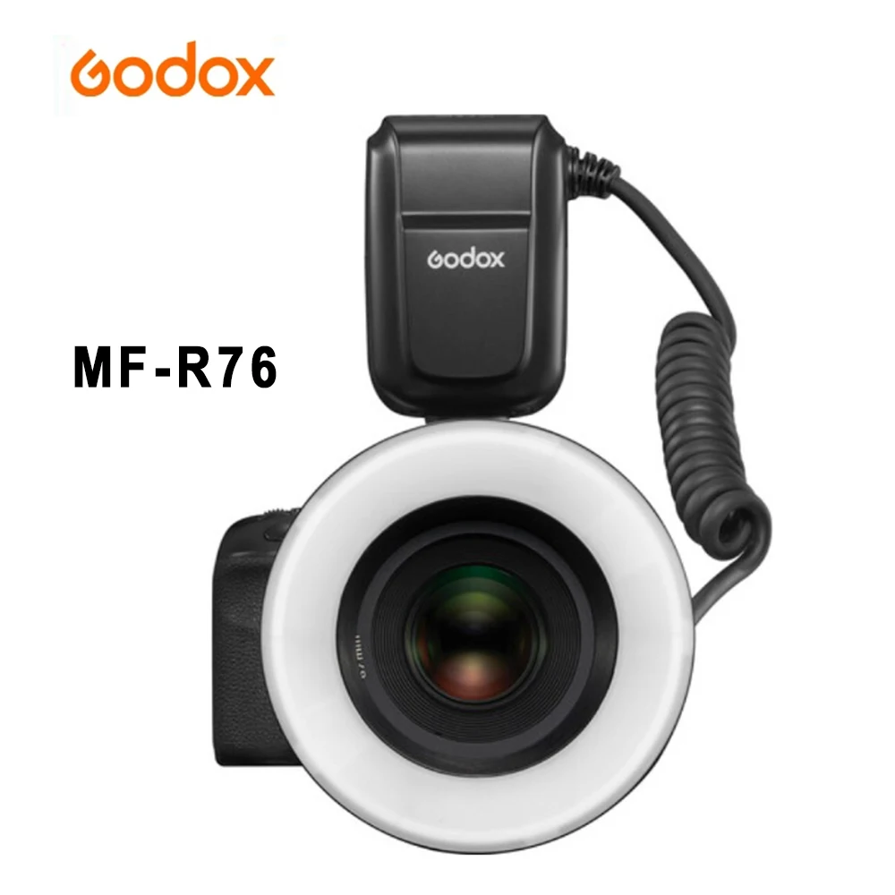 Godox Mf-R76 Macro Led Ring Light 5000K Ring76 Macro Close Up Speedlite Flash Light Per Fotocamere Dslr Canon Nikon 6D 7D 60D 70D