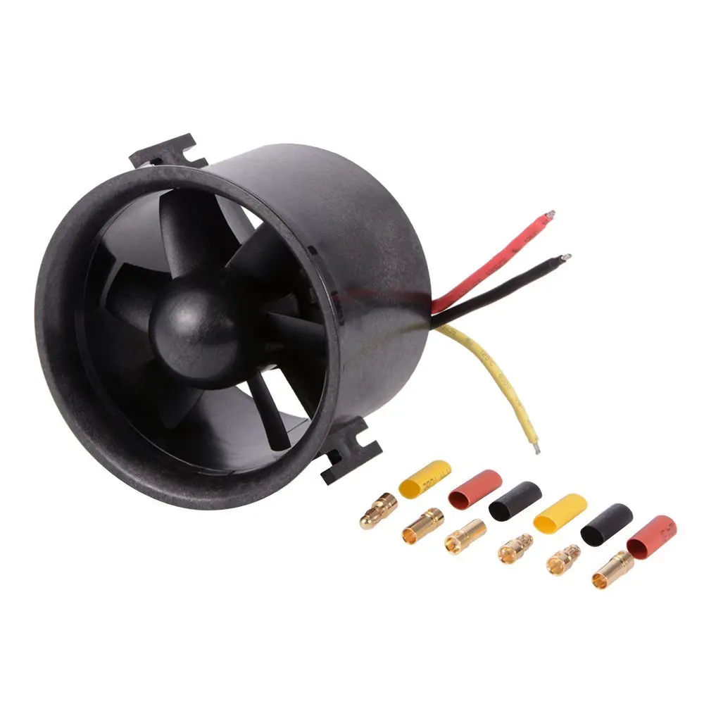 Qx-Motor 70Mm Edf Ventilatore Canalizzato A 6 Rotori Con Qf2822-3000Kv Brushless Outrunner Motor Balance Testato Per Jet Airplane