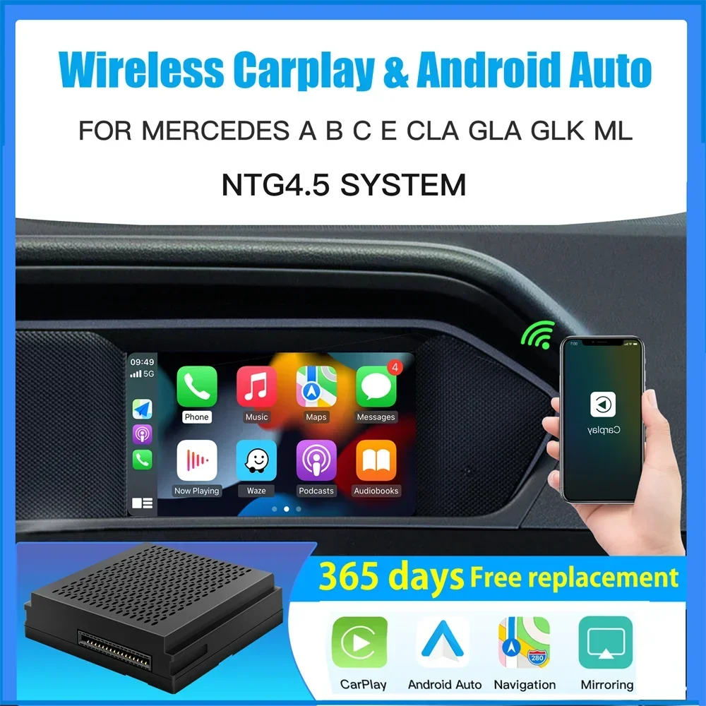 Wireless Carplay Adatto Per Mercedes Benz A B C E Cla Gla Glk Ml Sprinter Ntg4.5 Modulo Becker Navigazione Automatica Android