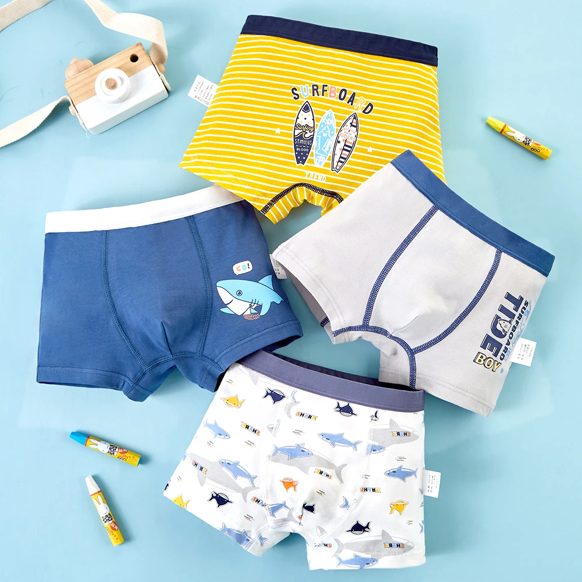 Cotone Shark Boy Underwear Boxer Graphic Boy Shorts Mutande Per Bambini Abbigliamento Per Bambini Per 3 4 6 8 10 12 14 Anni 2032