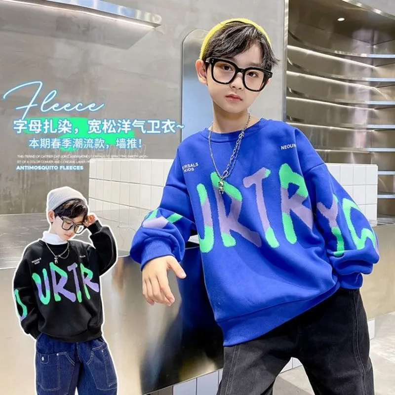 2022 Bambini Coreani Ragazzi Felpa Streetwear Felpa Con Cappuccio Per Bambini Felpe Con Cappuccio Per Ragazzi Ragazzi 12 13 14 Anni Pullover Vintage