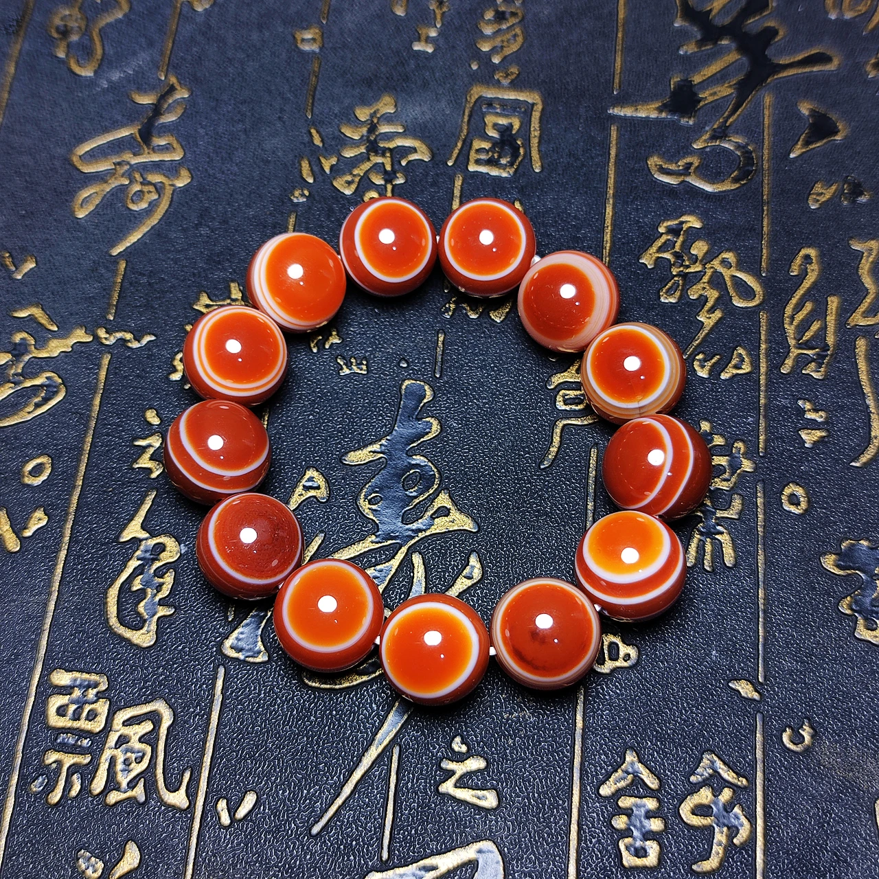Tibet Natural Celestial Eye Totem 14/16Mm Pure Natural Red Agate Dzi Bead String Bracciale Gioielli Regalo Spedizione Gratuita