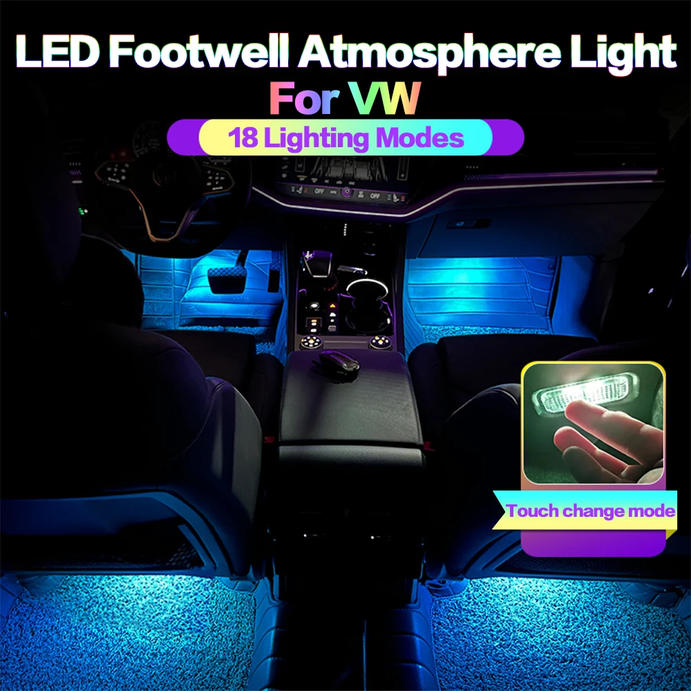 Led Car Interior Footwell Lights Atmosphere Lamp Accessorio Per Vw Golf Mk4 Mk5 Mk6 Jetta Mk5 Mk6 Phaeton Passat B5 B6 B7 B8 Bora