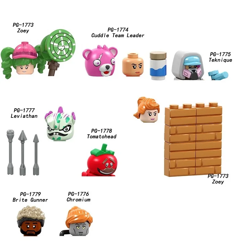 Pg8202 Pg8203 Fortnite Building Blocks Mini Action Figure Toys
