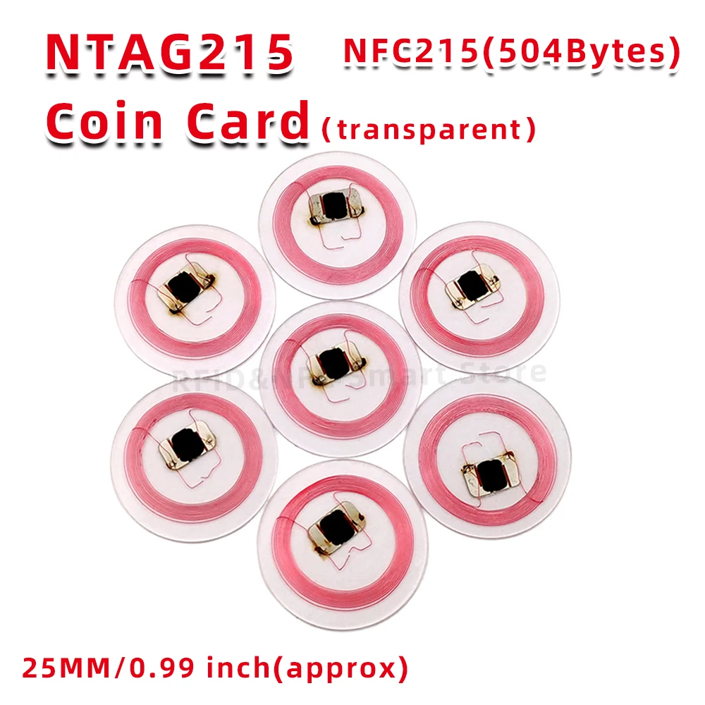 10/50100 Pz Nta-G 215 Coin Card 13.56Mhz Nta-G215 Trasparente Nfc Creative Nfc Tag Nintendo Switch Lite Giochi Scheda Dedicata