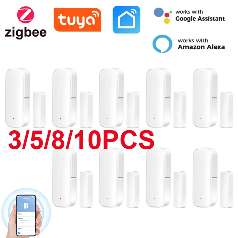 Tuya Zigbee Smart Door Sensor Door Open Rilevatori Chiusi Smart Home Security Protection Smart Life Control Tramite Alexa Google Home