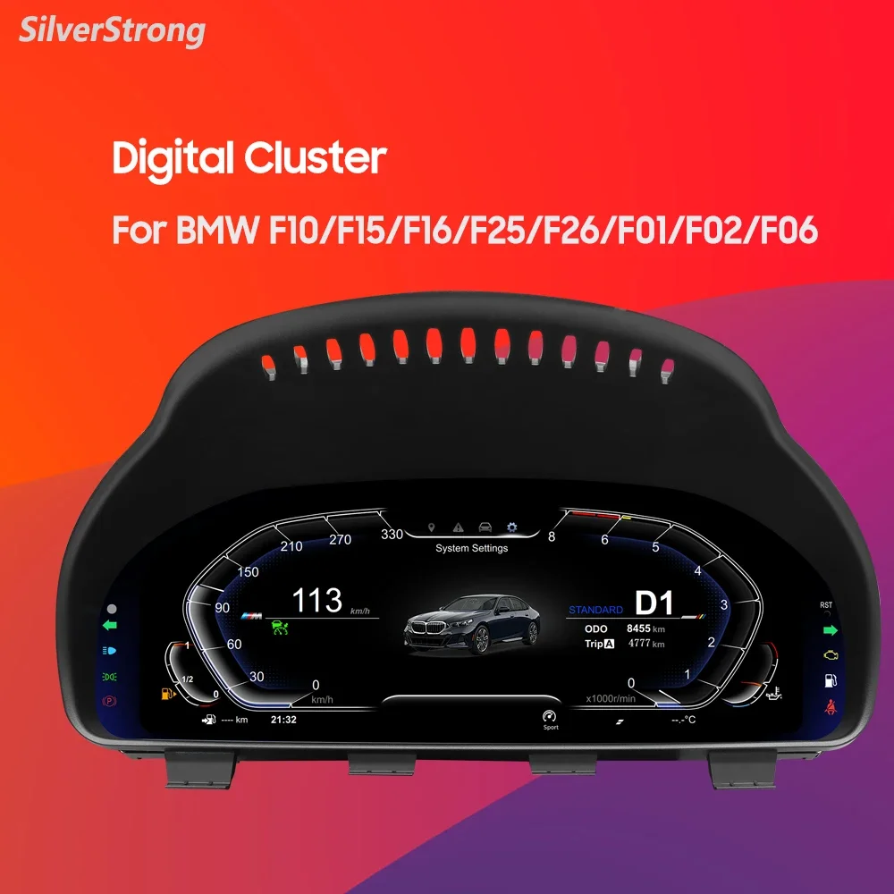 Silverstrong 12.3 ''Car Lcd Cruscotto Tachimetro Quadro Strumenti Digitale Per Bmw Serie 5 F10 6Wb Quadro Strumenti Completo